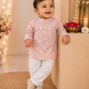Printed Kurta & Dhoti Set for Baby Boys | Full Sleeves Ethnic Wear