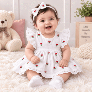 Embroidered Floral Dress for Baby Girls
